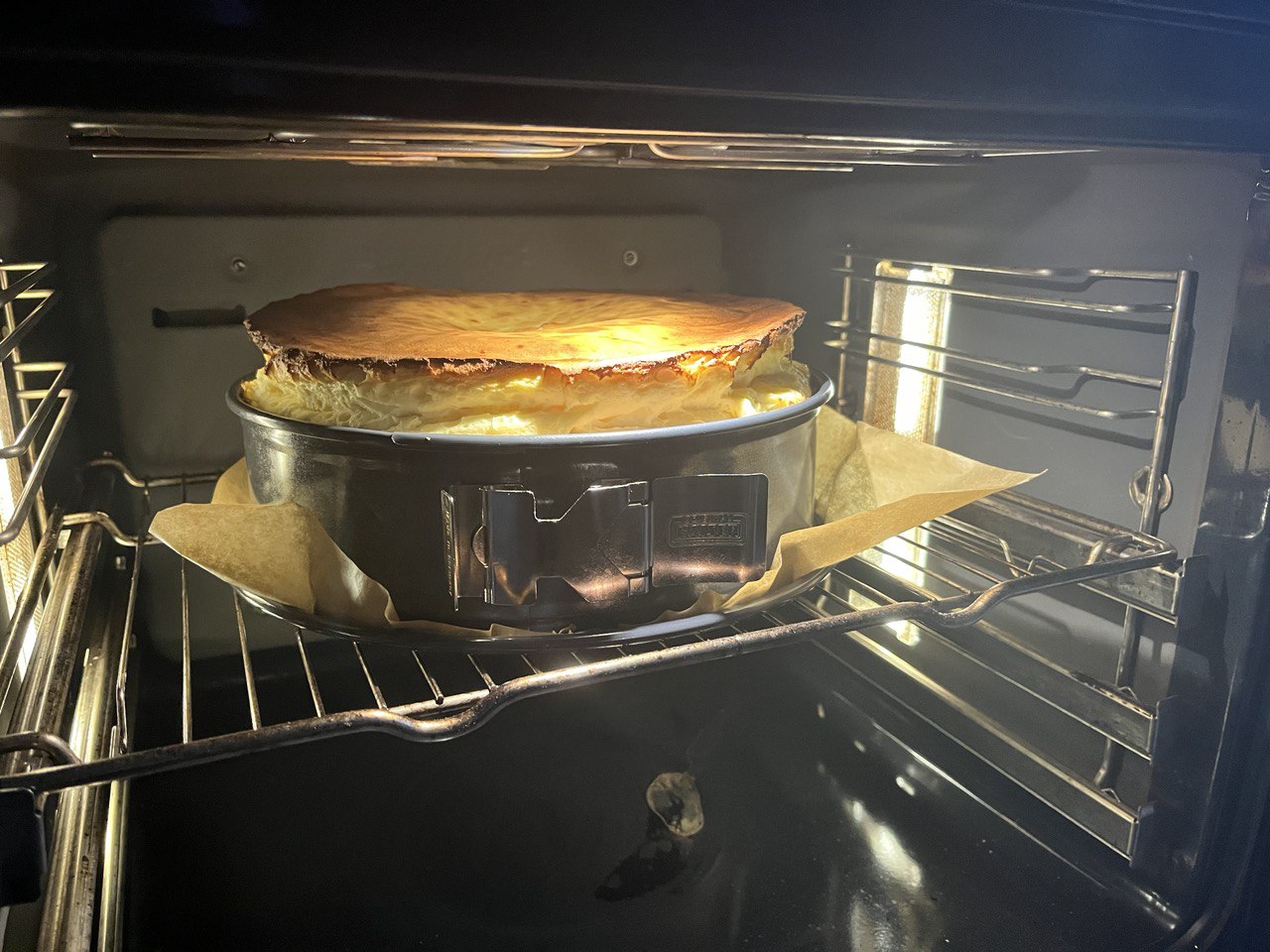 cheesecake in oven